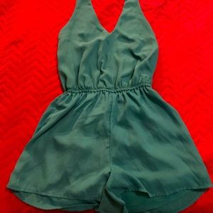 Teal Charlotte Russe Halter Romper